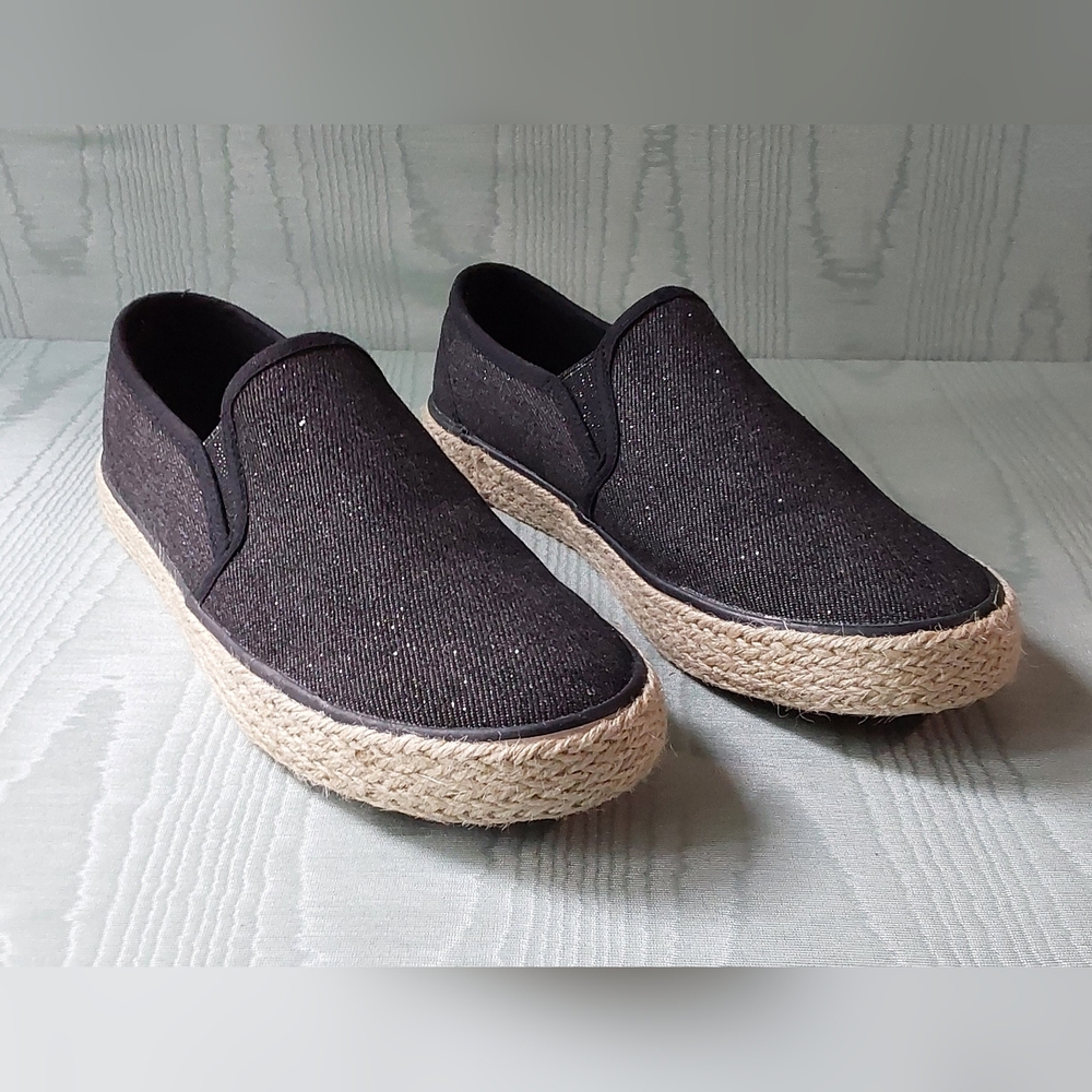 ESMARA Black Slip-On Espadrilles SIZE 6